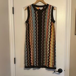Missoni for Target Brown Tan Sleeveless Sheath Knee Length Dress